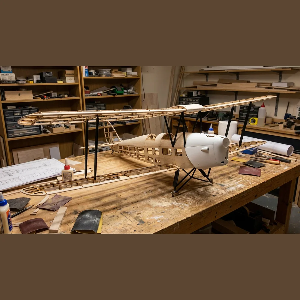 RC AirPlanes Laser Cut Balsa Wood DIY Airplane  Kit TigerMoth DH-82 Frame Wingspan 1000mm  Model Building Kit