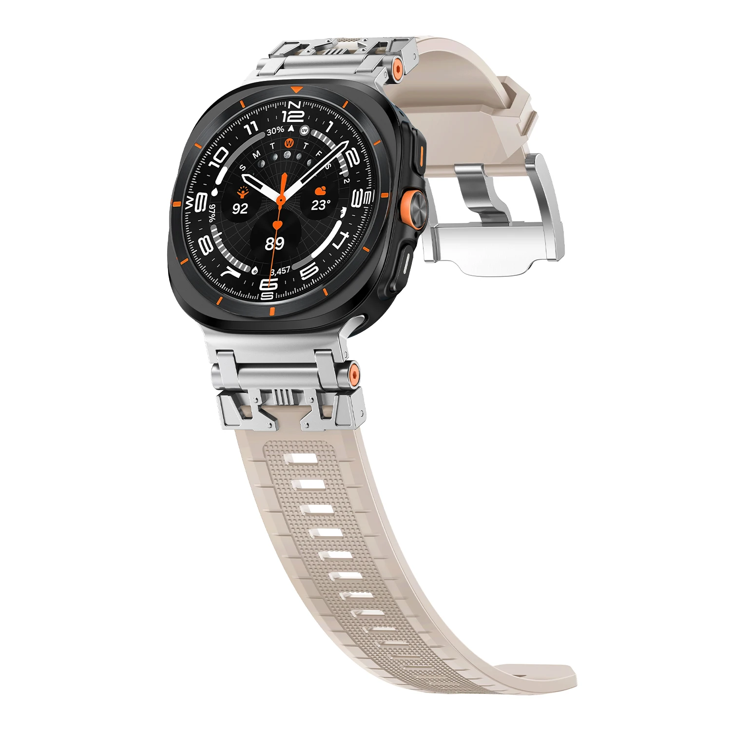 สายนาฬิกาซิลิโคนหุ้มเกราะสายนาฬิกาสำหรับ Samsung Galaxy Watch 7 ultra 47mm