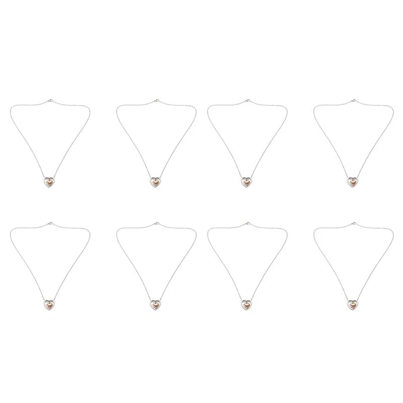 8X Double Heart Rose Gold Cremation Urn Necklace Pendant Funnel Fill Kit Keepsake Memorial Ashes