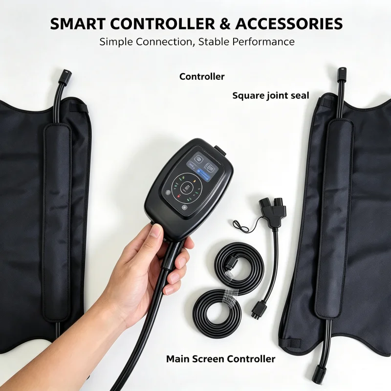 Whole body compression therapy machine with heated leg and arm massagers, lymphatic drainage for weight loss, healthy beauty