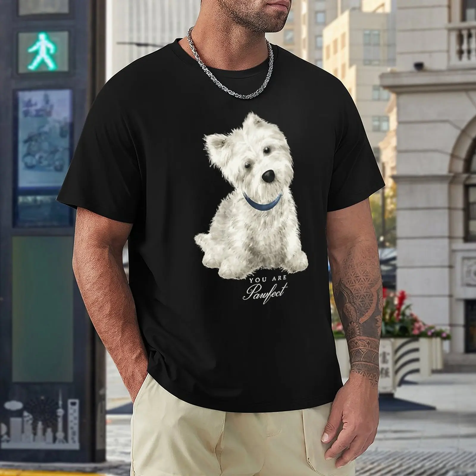 Sweet West Highland White Terrier Dog Westie Puppy T Shirt Harajuku Short Sleeve T-shirt 100% Cotton Graphics Tshirt Tops