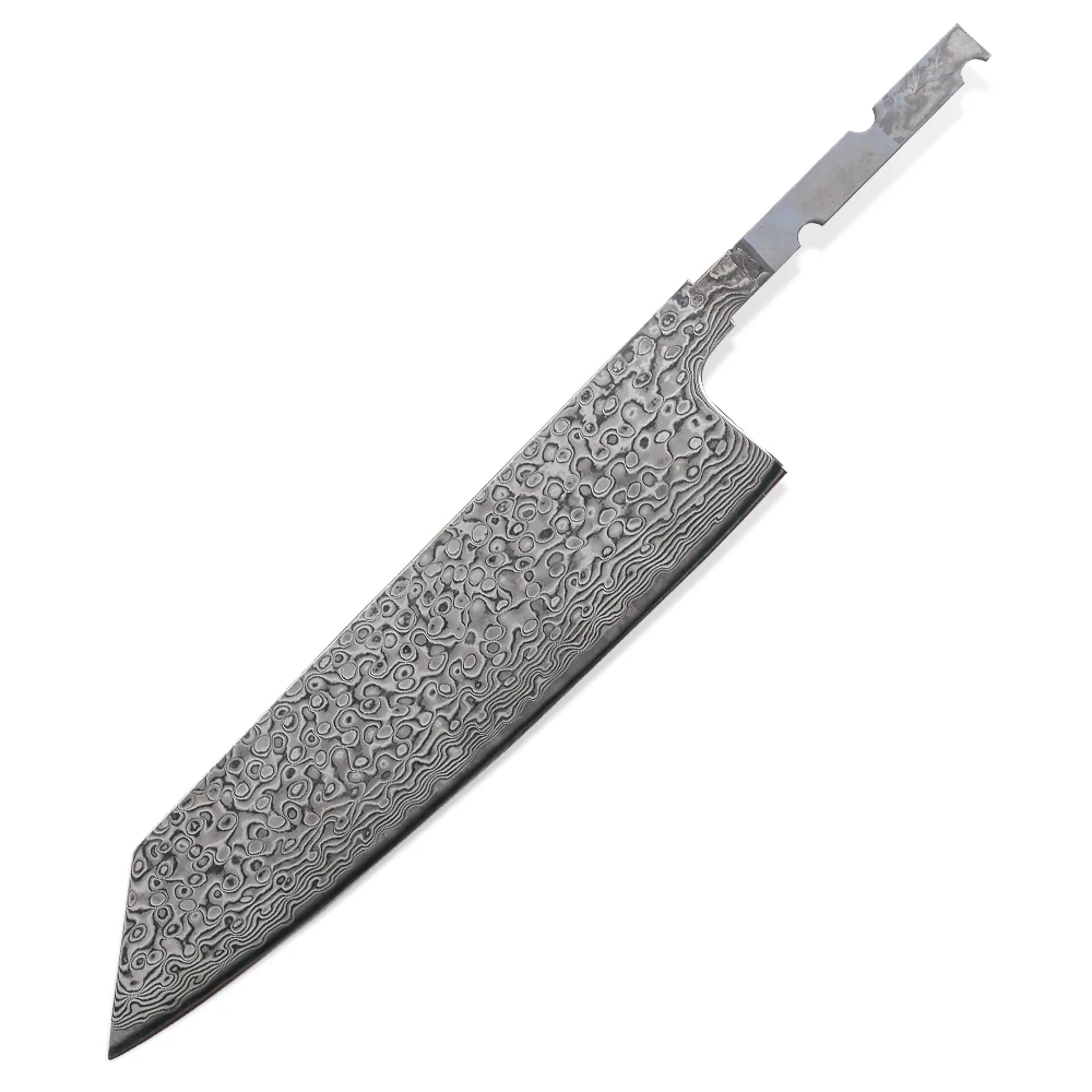 Real Damascus Steel Knife Blank DIY Customized Kitchen Knife Blade Handmade Forging OEM/ODM Foundry Production Custom Logo