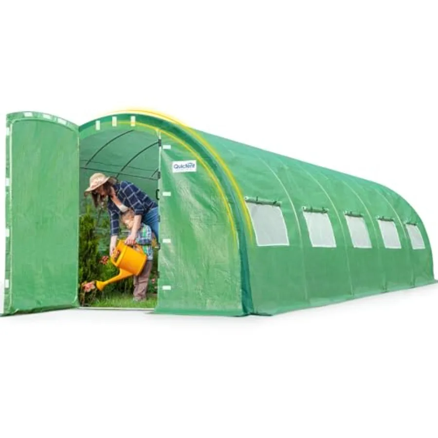 

Quictent Premium Greenhouse Swing Door Large Walk-in Green Houses for Outdoors Upgraded Tunnel Hoop House Frame and Cover for O