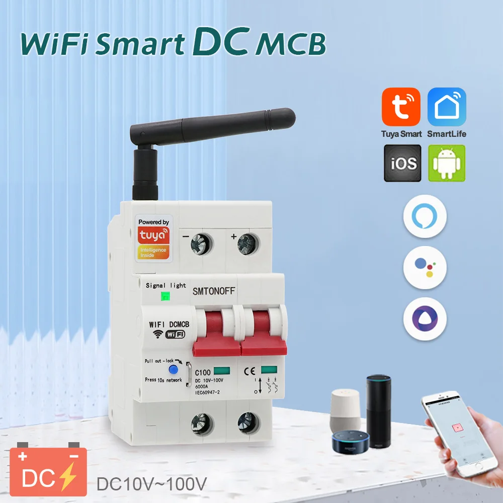 Tuya Smart Life WLAN DC Smart Leistungsschalter 12V 24V 48V Überlast- und Kurzschluss-Schutz mit Alexa Google Home für Smart Home – Detail 1