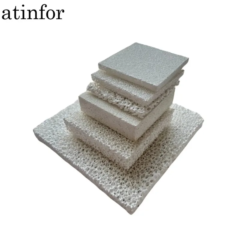 atinfor Custom 10ppi-60ppi foam ceramic alumina high temperature resistant casting porous