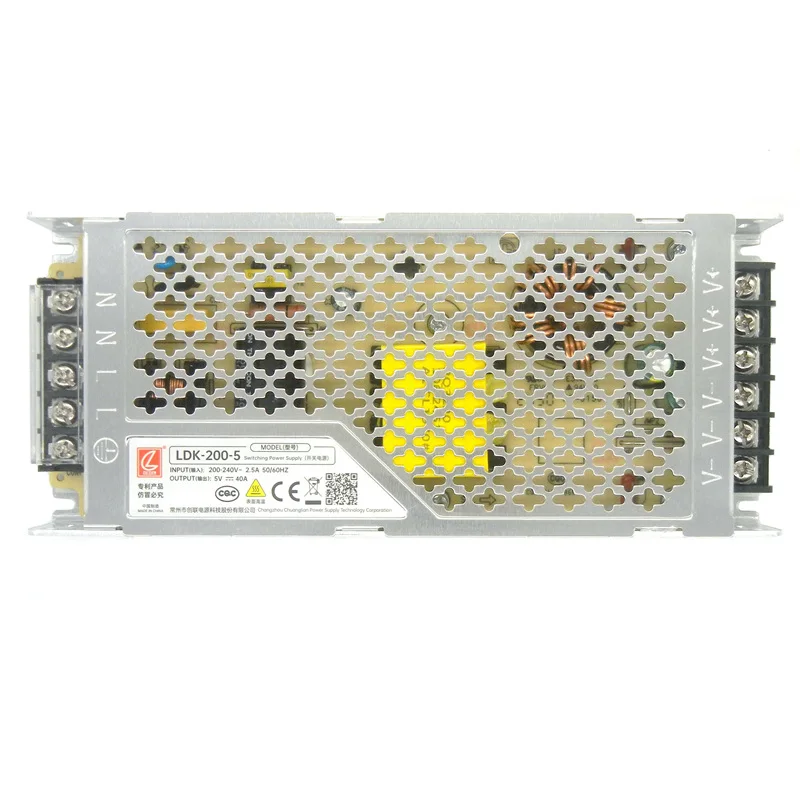 Switching Power Supply 5V 40A 200W Ultra Thin 3cm Thick Ultrathin Led Driver AC 220V Input to DC 5V For LED Display Strip Light