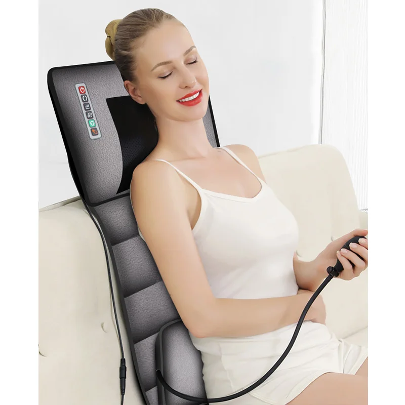 

Hot Sell Multi-functional Neck Shoulder Back Waist Vibration Kneading Hot Compress Massage Cushion