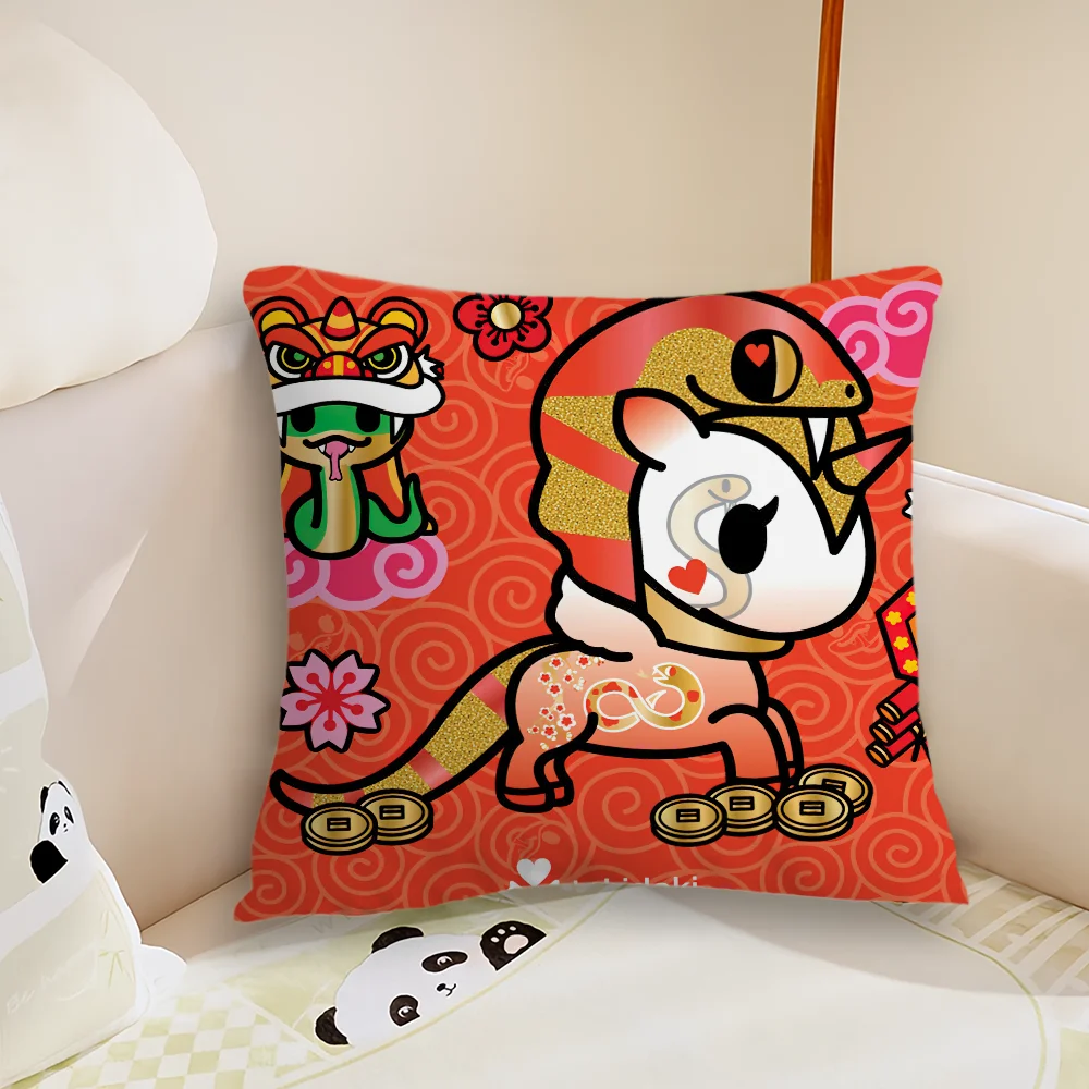 Fashion Luxury Cartoon T-Tokidoki Pillow Case Living Room Sofa Cushion Cover Suitable For Home Bedroom Room Decoration