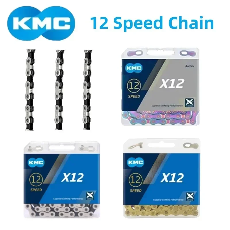 KMC 12Speed Road/MTB Bike Chain Silver Gold Original Bicycle Chain X12 126 Links 12v Chains with Magic Button for SRAM SHIMANO