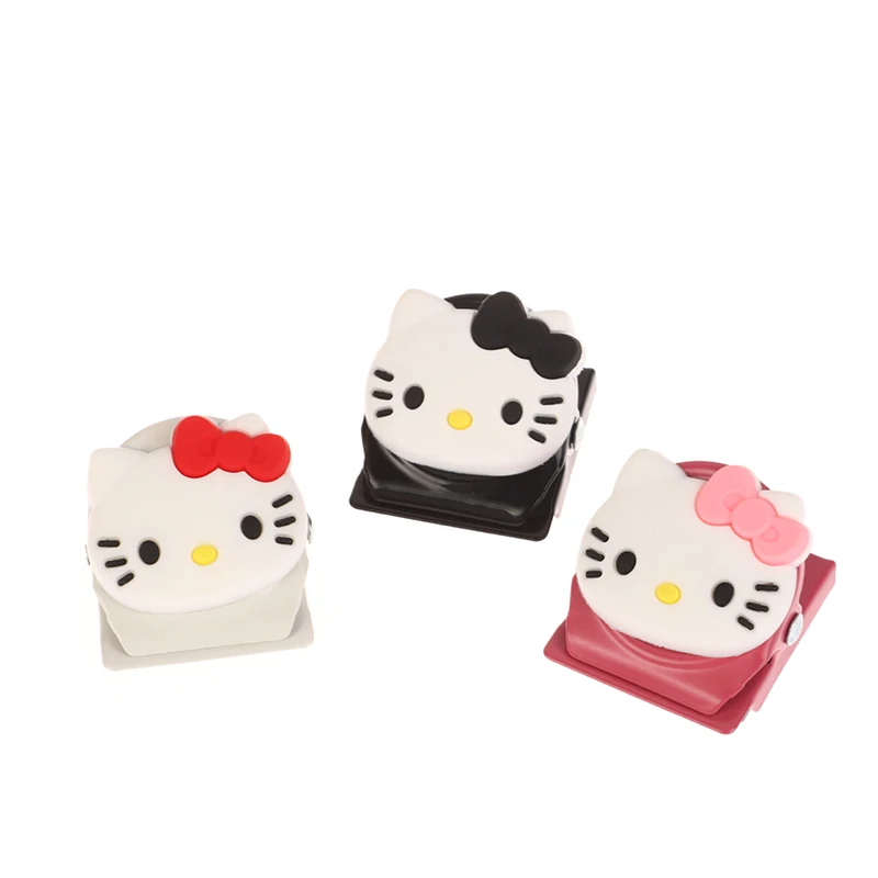 Kawaii Sanrio Hello Kitty Refrigerator Magnet Sanrio KT Cat Memo Clip Metal Message Clip Multi-functional Storage Clip