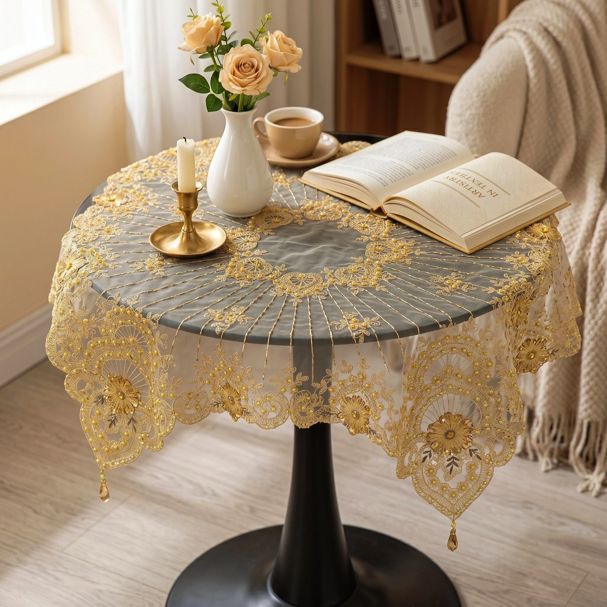 Square Tablecloth Birthday Table Runner Overlay Tablecloths For Wedding Decor Tv Stand Cover Handmade Products Home Decor