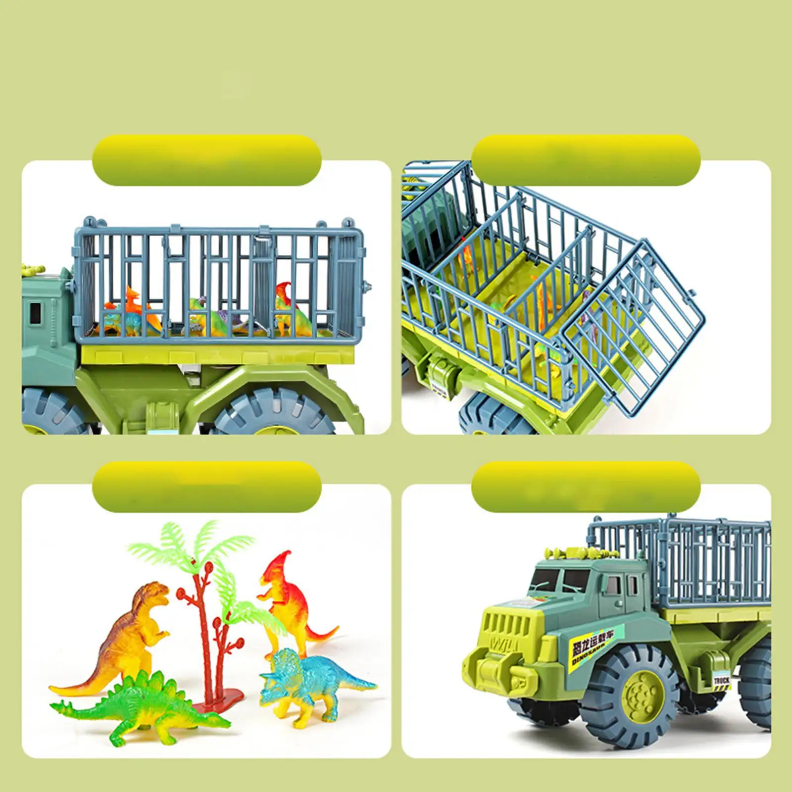 Dinosaures Transport voiture camion retirer véhicules d'ingénierie voitures jouets Playset cadeaux de fête semblant jouer