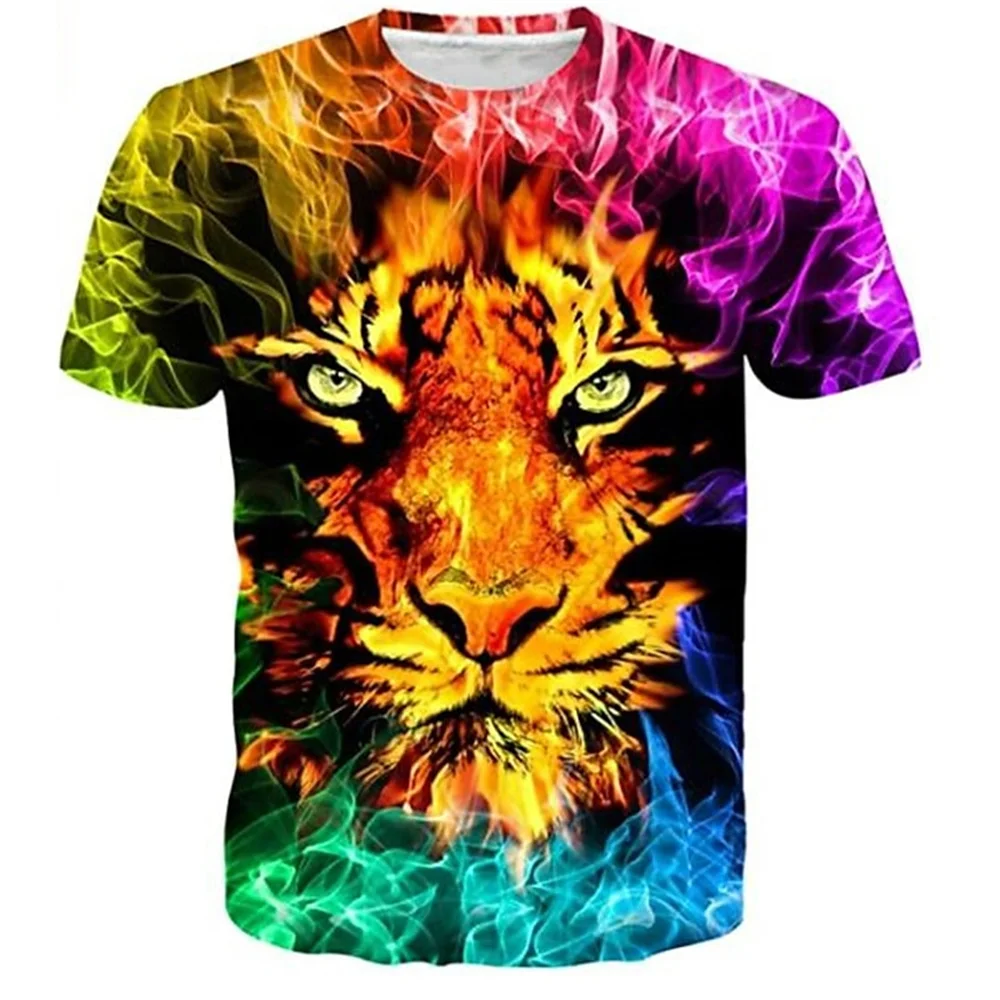 Retro animal tigre 3d impresso meninos meninas camisetas casuais tubarão engraçado t camisa crianças presente de aniversário camisetas roupas do bebê