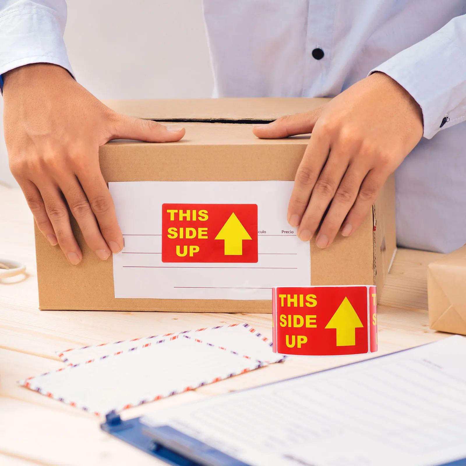 

1 Roll Fragile Stickers Packing Warning Adhesive Shipping Labels Reminder for Fragile Goods Protection Packing Stickers