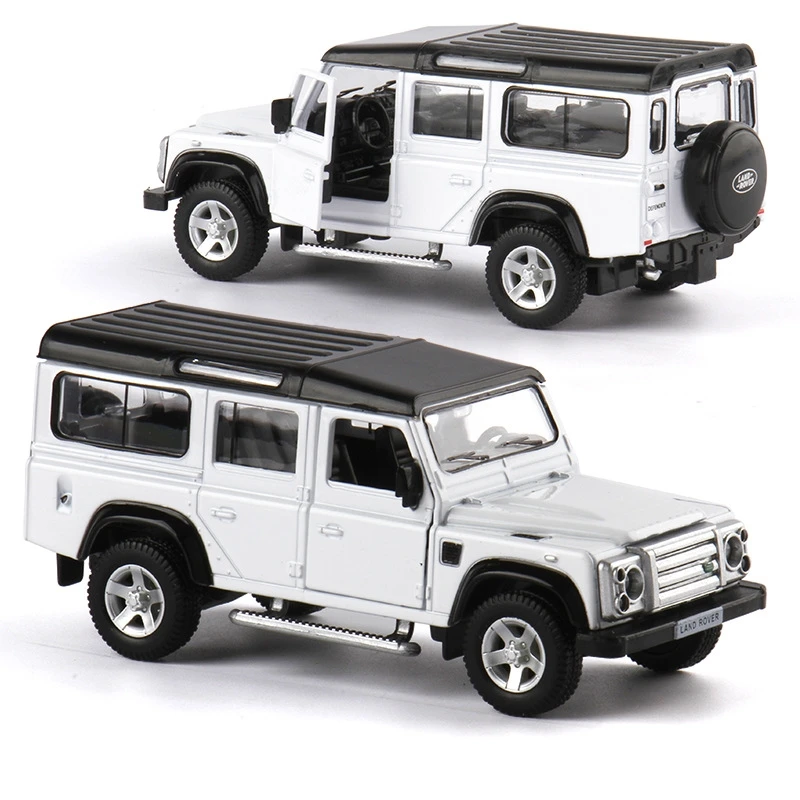 Modèle de voiture Land Rover Defender SUV pour enfants, véhicule de sport l'inventaire, collection arrière côtelée, moulé sous pression ThomZ City, cadeau pour enfant, 1/36