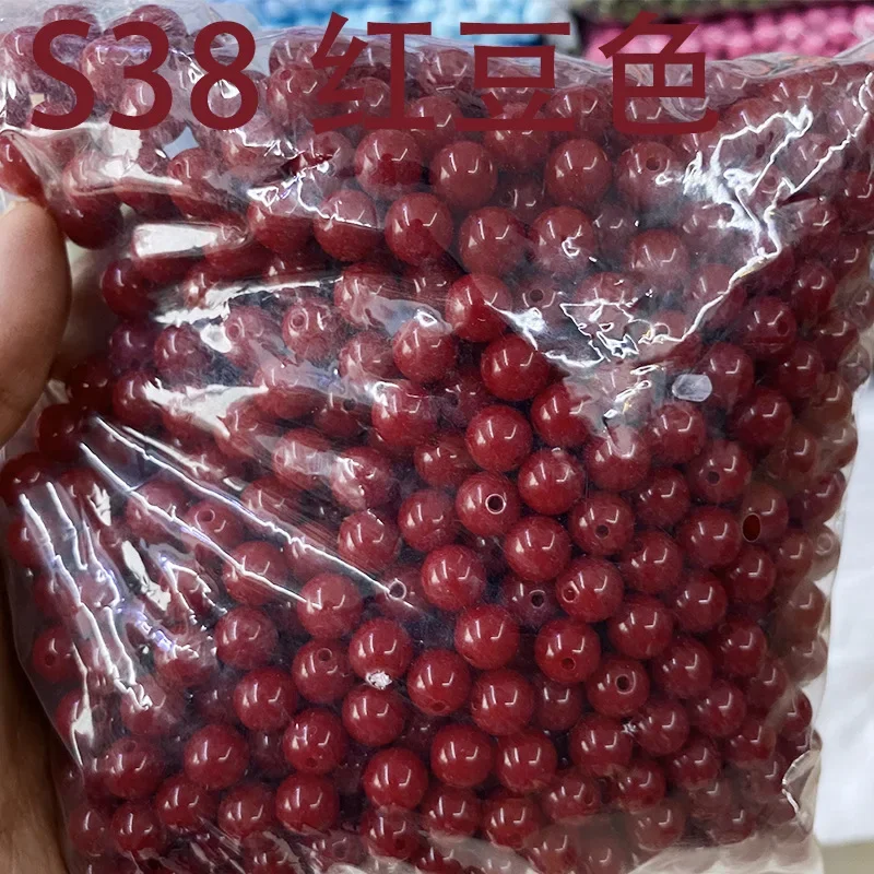 500g 8/10-20MM Otoño Invierno Color rojo oscuro cuentas acrílicas de alta calidad cuentas de plástico DIY bolsa con cuentas accesorios para hacer joyas