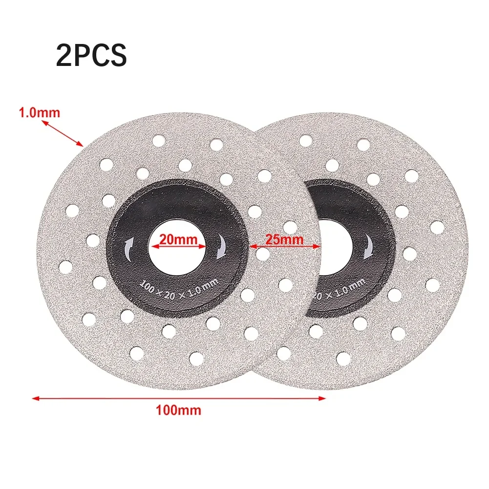 2 Stuks 100Mm Snijschijf Rotsplaat Snijgereedschap Amaril Zaagblad Polijsten Slijpschijf Dual-Purpose Zaagblad Gereedschap Accessoires