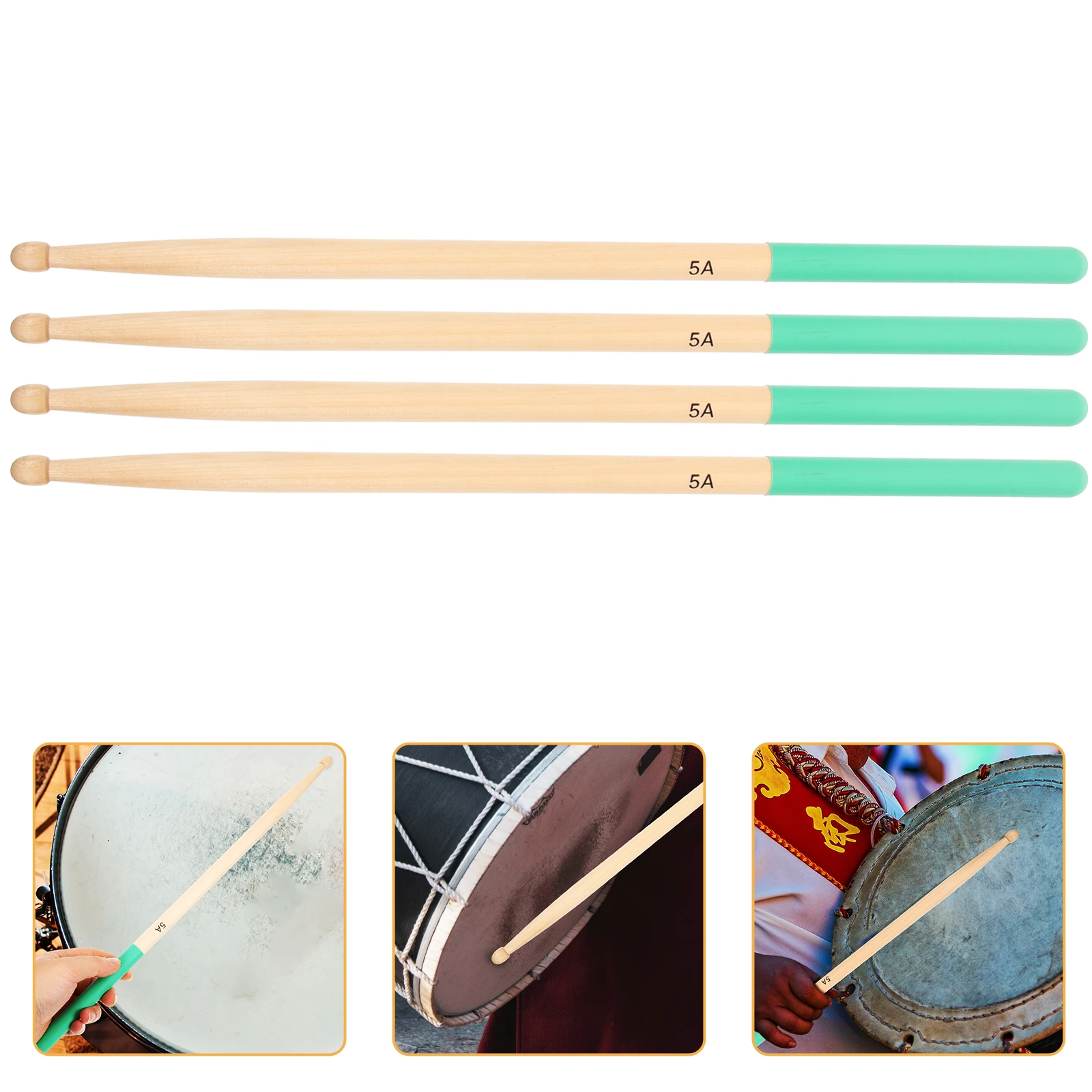 

Drumsticks Wooden Mallets Maple Long Drum Sticks Strong Structure Lightweight Portable Percussion Instrument for Tongue