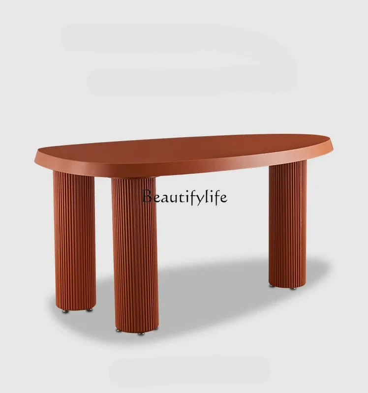 

X4 Nordic Modern Minimalist French Dining Table Home Oval Dining Table