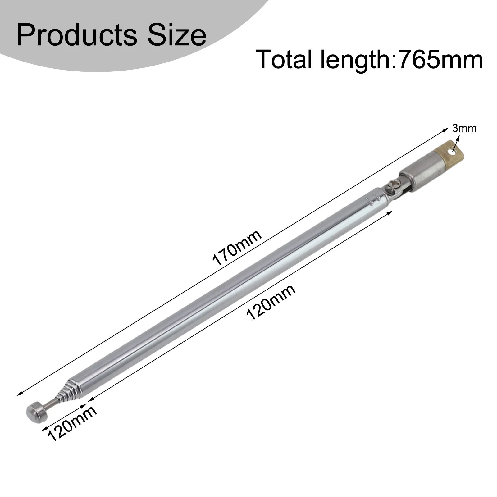 7-Section Stainless Steel Telescopic Antenna for Radio TV Talkie Remote Control Car and Instrument Communication Tasks