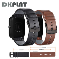 Genuine Leather Strap for Xiaomi huami Amazfit Bip BIT Black Strap for Lite Smart Watch for Samsung Gear S3 S2 bracelet Strap