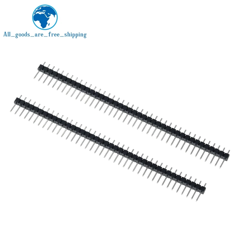 10pcs TZT  40 Pin 1x40 Single Row Male 2.54 Breakable Pin Header Connector Strip for Arduino Black