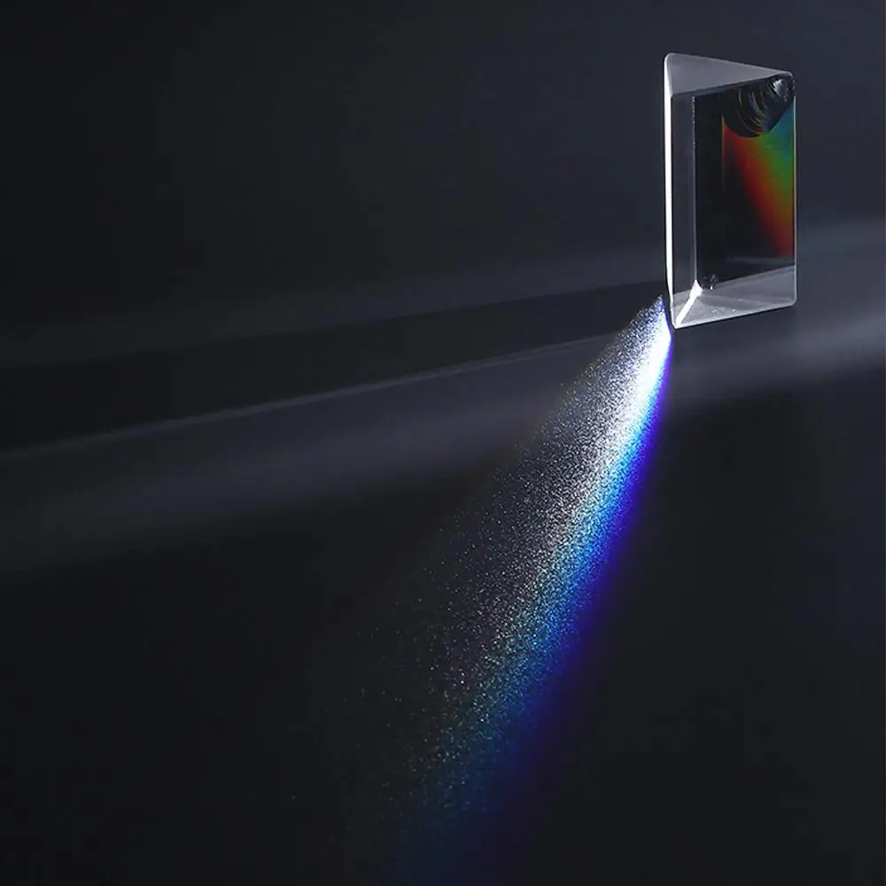 Optical Glass Triangular Prism Crystal Glass Triangular Color Prism Glass Reflecting Physics Stem Science  Rainbow Prisma
