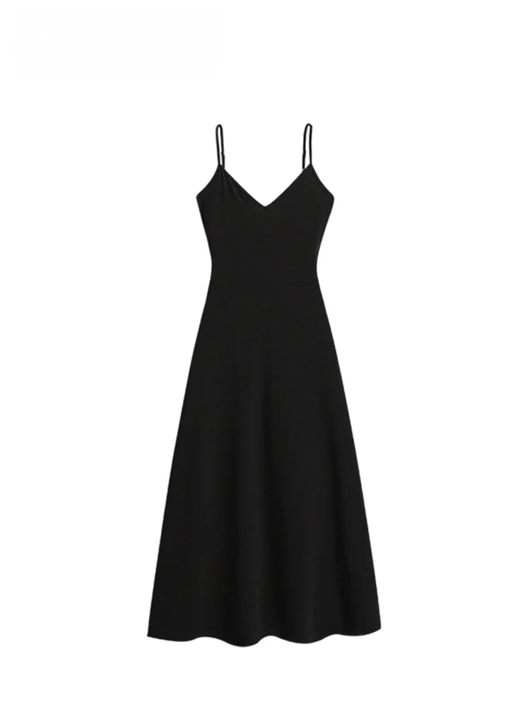 

Black Strapless Maternity Dress Women's Fashionable Summer Midi Skirt A-Line Silhouette Korean Style Cotton Polyester Blend