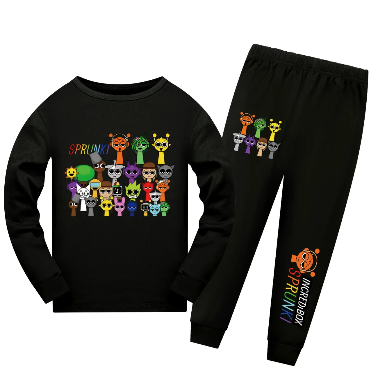 Sprunki Cartoon Pajama Sets Autumn Children Game Incredibox Pyjamas Girls Boy Cotton Sleepwear Baby Underwear Set Kids Clothes