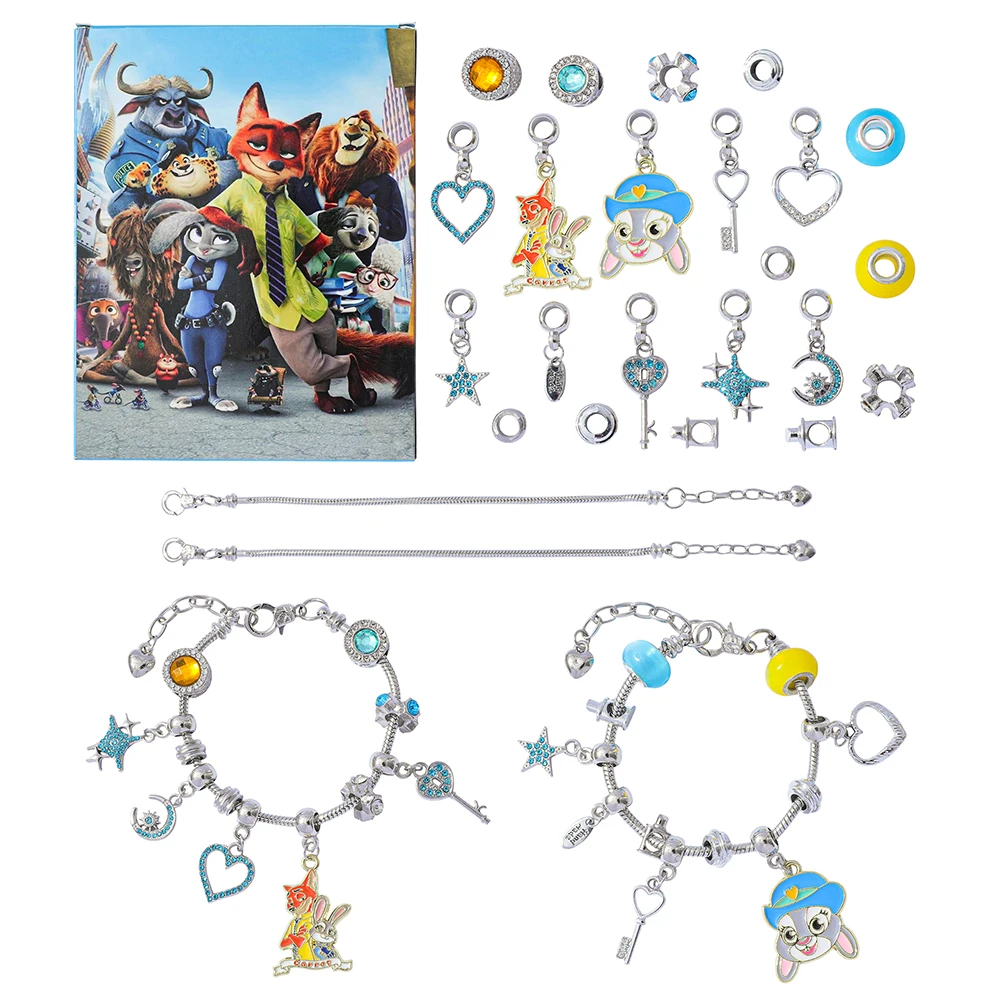 Boîte aveugle de figurines à breloques Disney Zootopia Judy & Nick, accessoire de bricolage, jouet cadeau d'anniversaire, pendentif de collection de dessin animé