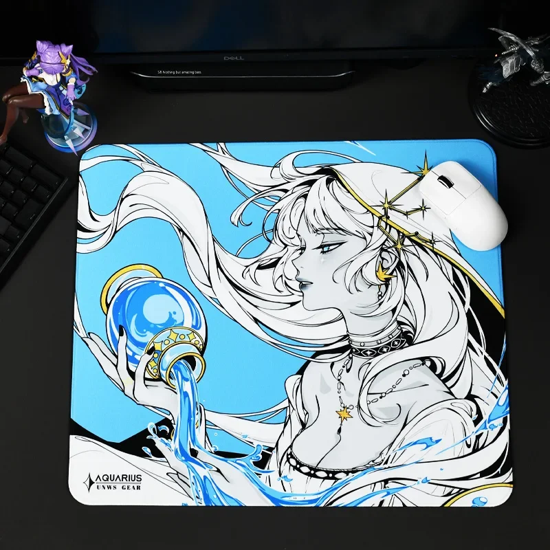 Unusual Way Sports Game Mousepad Aquarius Poron Substrate Delicate Plush Fabric Control Feel 490*420 Large Size Game Accessories