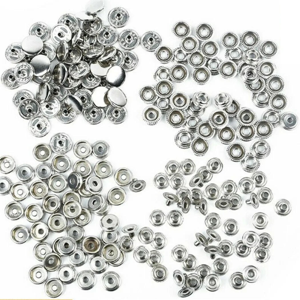 Kit de boutons à pression en acier inoxydable de qualité Marine, 240 pièces de 15mm pour couverture de bateau, produits de couture du cuir, tente