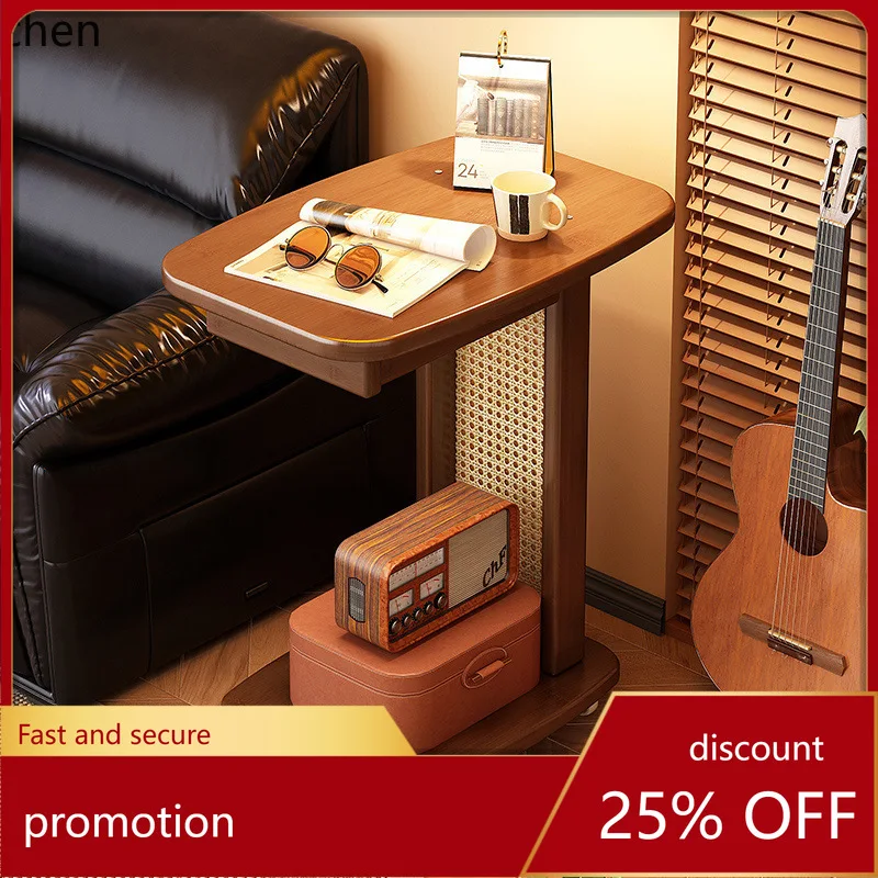 

HXL Movable Coffee Table Double Layer Sofa Side Table Simple Tea Table