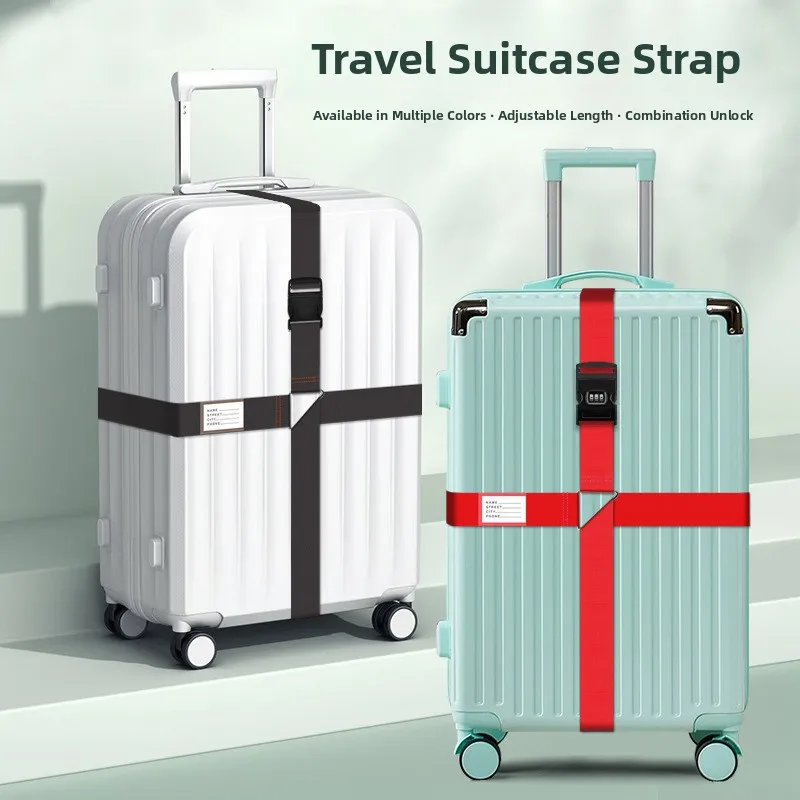 

Travel Luggage Strap Cross Bag Reinforcement Belt Check-In Bag Packing Password Adjustable Travel Essential Bag Tie
