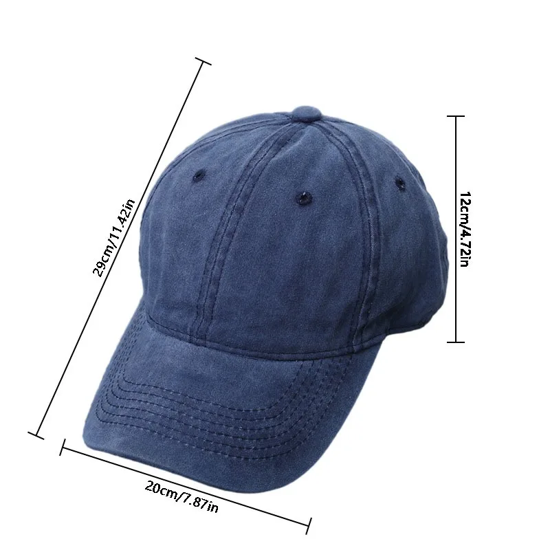 1PC Fashion Washed Hat Done Baseball Cap Vintage Peak Tongue Hat Men Solid Color Hat Women Outdoor Daily Versatile Hat