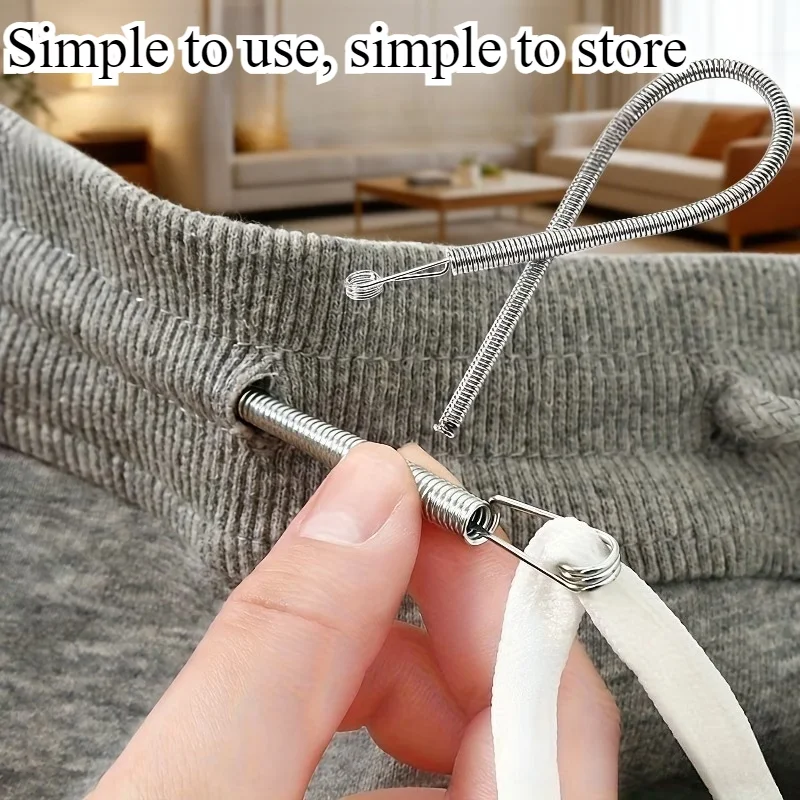 Bendable Spring Drawstring Threader Clip Pants Hoodies Elastic Band Efficient Rope Threading Tool DIY Sewing Accessories
