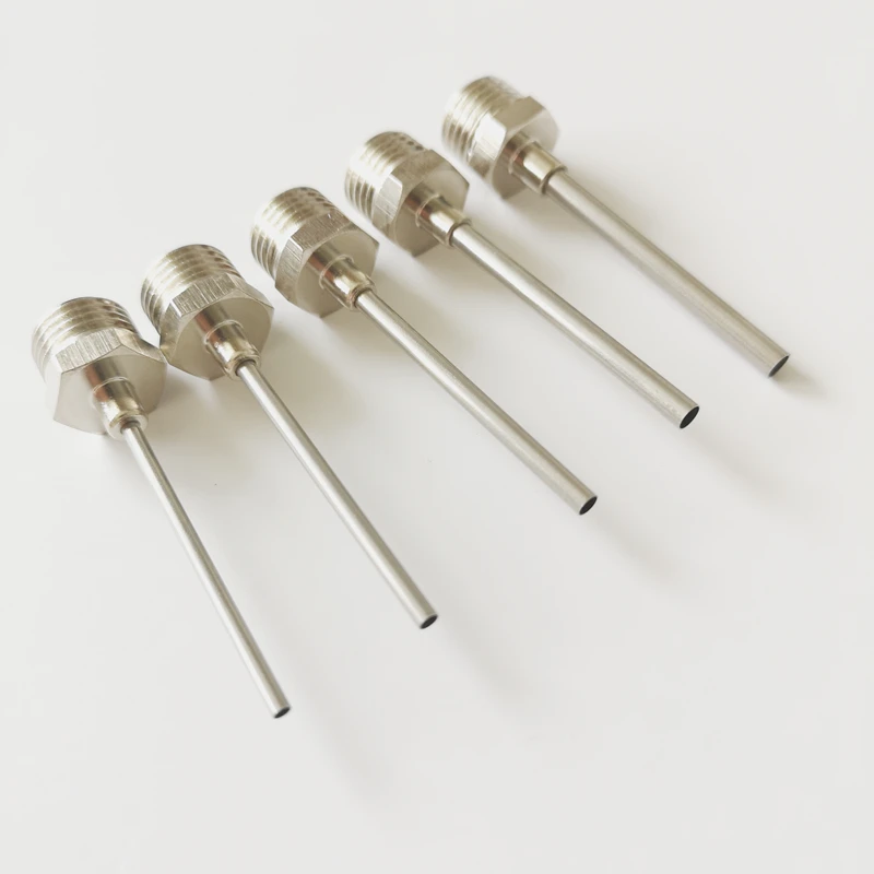 10pcs of metal dispensing adapter luer lock G1/4 male thread with blunt tip needle