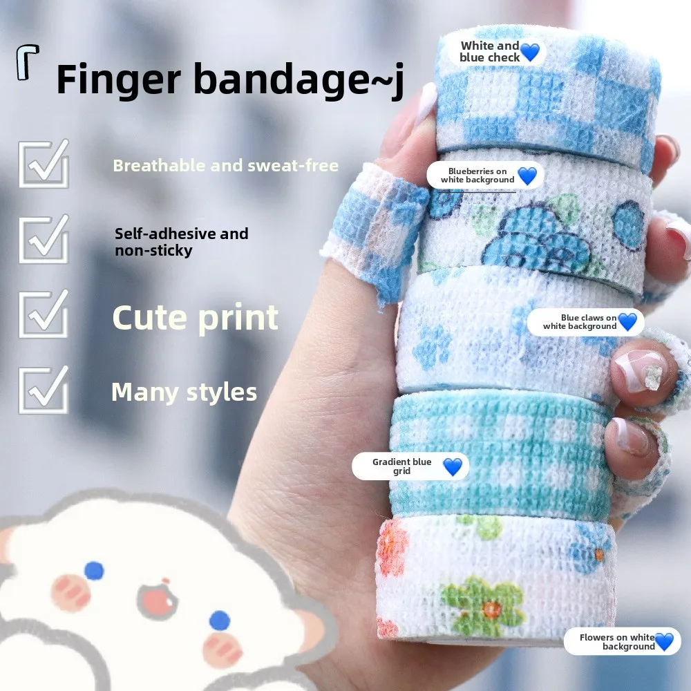 

Самоклеящаяся повязка на палец из нетканого материала 5/10, эстетичная обертка для большого пальца в стиле Ins для офиса, письма и ежедневной защиты