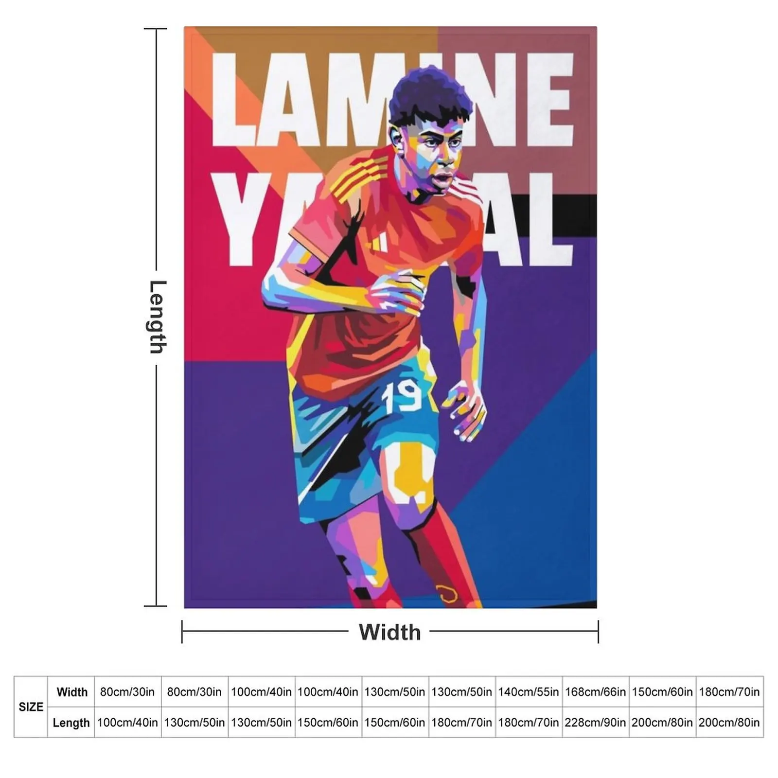 Lamine Yamal in WPAP Pop Art Throw Blanket couch cozy soft plush fuzzy picnic outdoor blanket