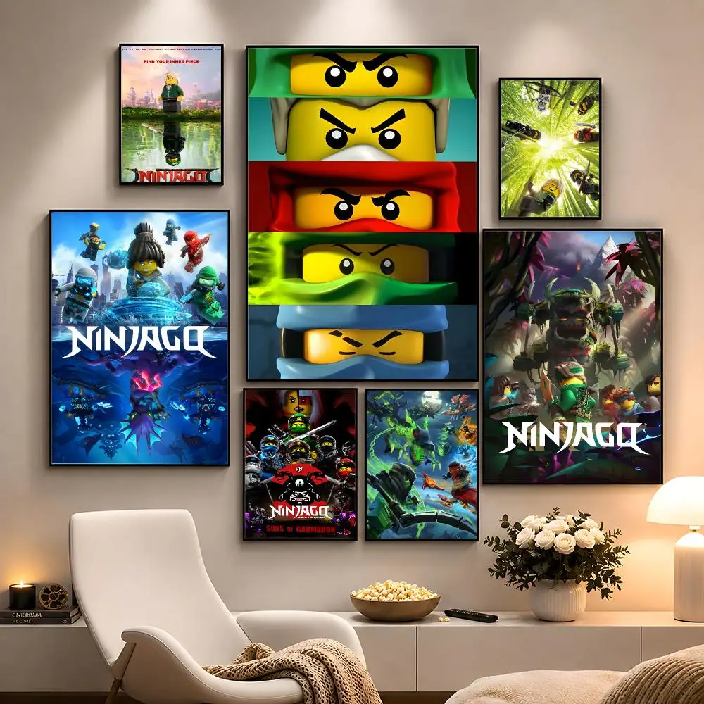 Cartoon Ninjago Ninja Adventure Poster Peel And Stick Wall Art PP Waterproof HD Bedroom Living Room Home Decor Gift