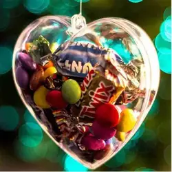 5pcs 투명 오픈 볼 하트 사랑 결혼 선물 선물 상자 발렌타인 데이 파티 Bauble 장식 DIY 장식 홈