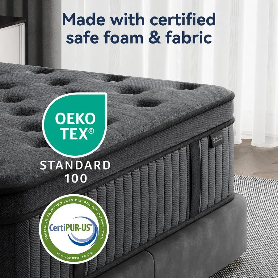 مرتبة مقاس 10 بوصة، إسفنج ميموري فوم ونابض جيب فردية، خالية من الألياف الزجاجية، ناعمة ومسامية، ملمس متوسط