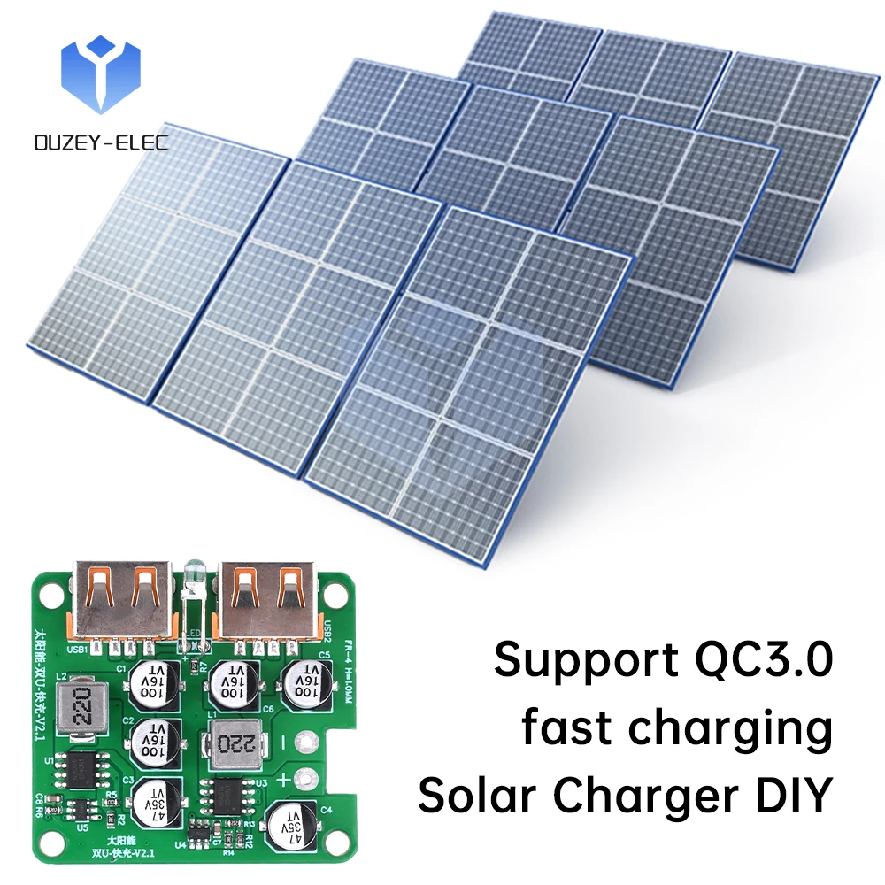 5-30V To 5V 9V 12V Buck Module Regulated Power Supply Board Adaptive Fast Charging Board For Solar Panel Dual USB Port