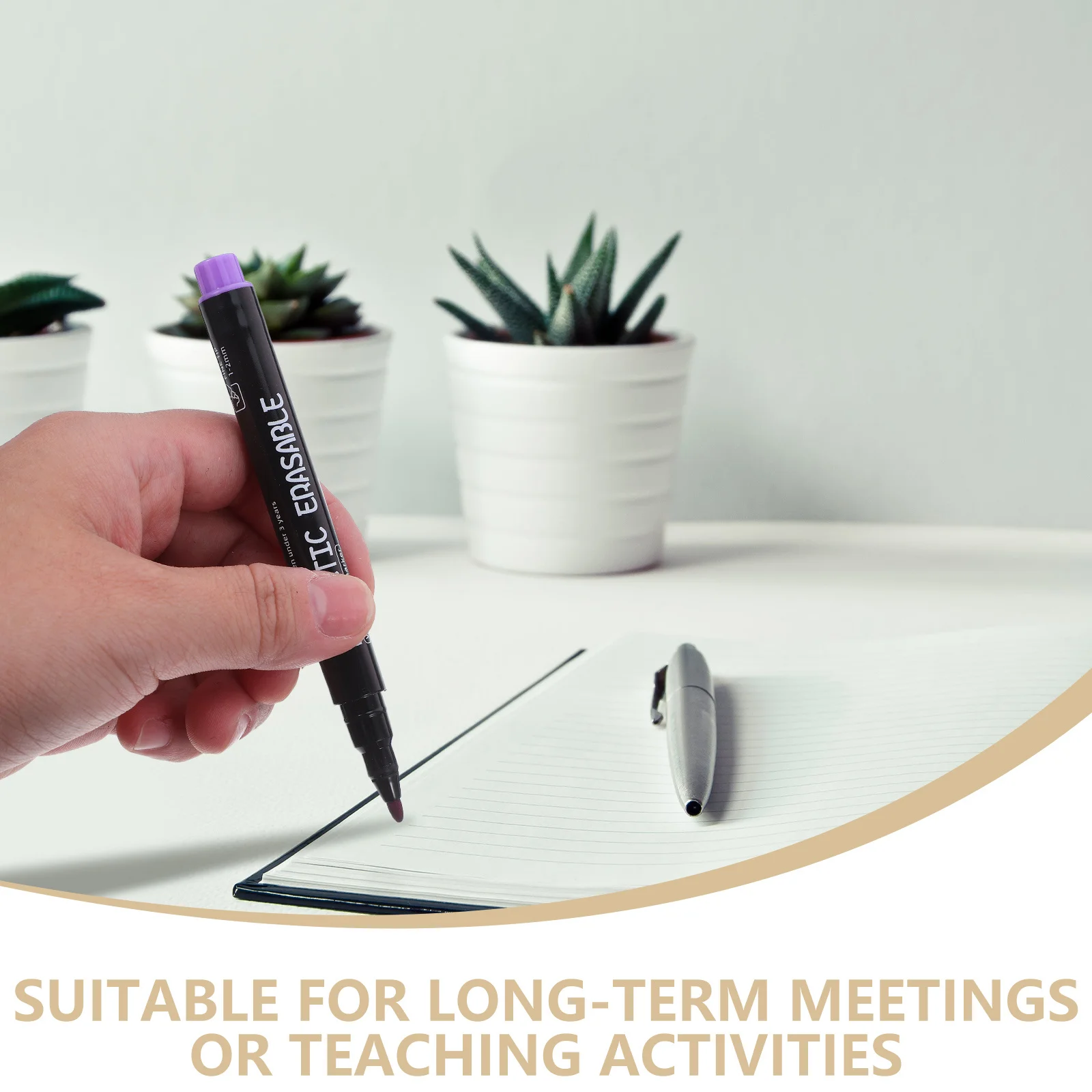 8개입 자석 화이트보드 마커 인체공학적 그립 세밀한 팁 탈부착 가능한 지우개 캡 강력한 자석 화이트보드 유리 종이보드 펜