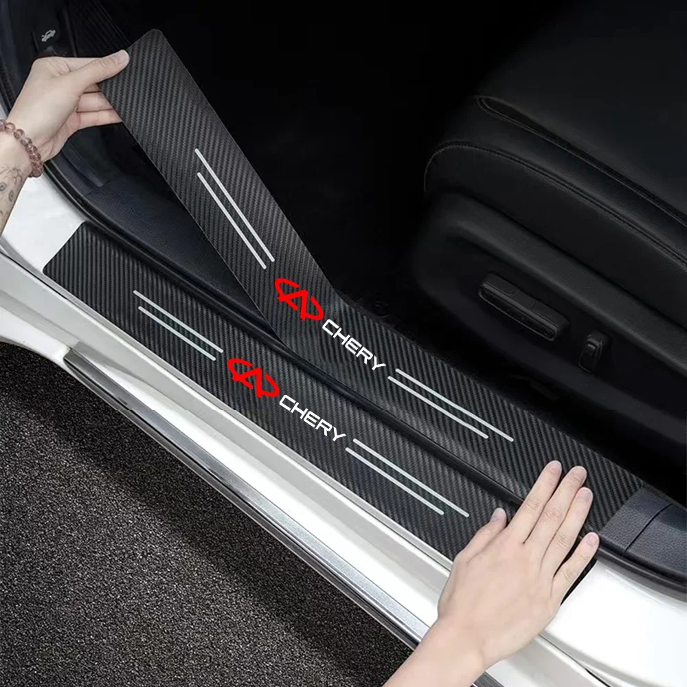 

for Chery Tiggo 2 3 4 6 7 8 3X 5X Pro T11 5X Glx Car Door Sill Carbon Fiber Sticker Threshold Side Anti Scratch Tape Waterproof