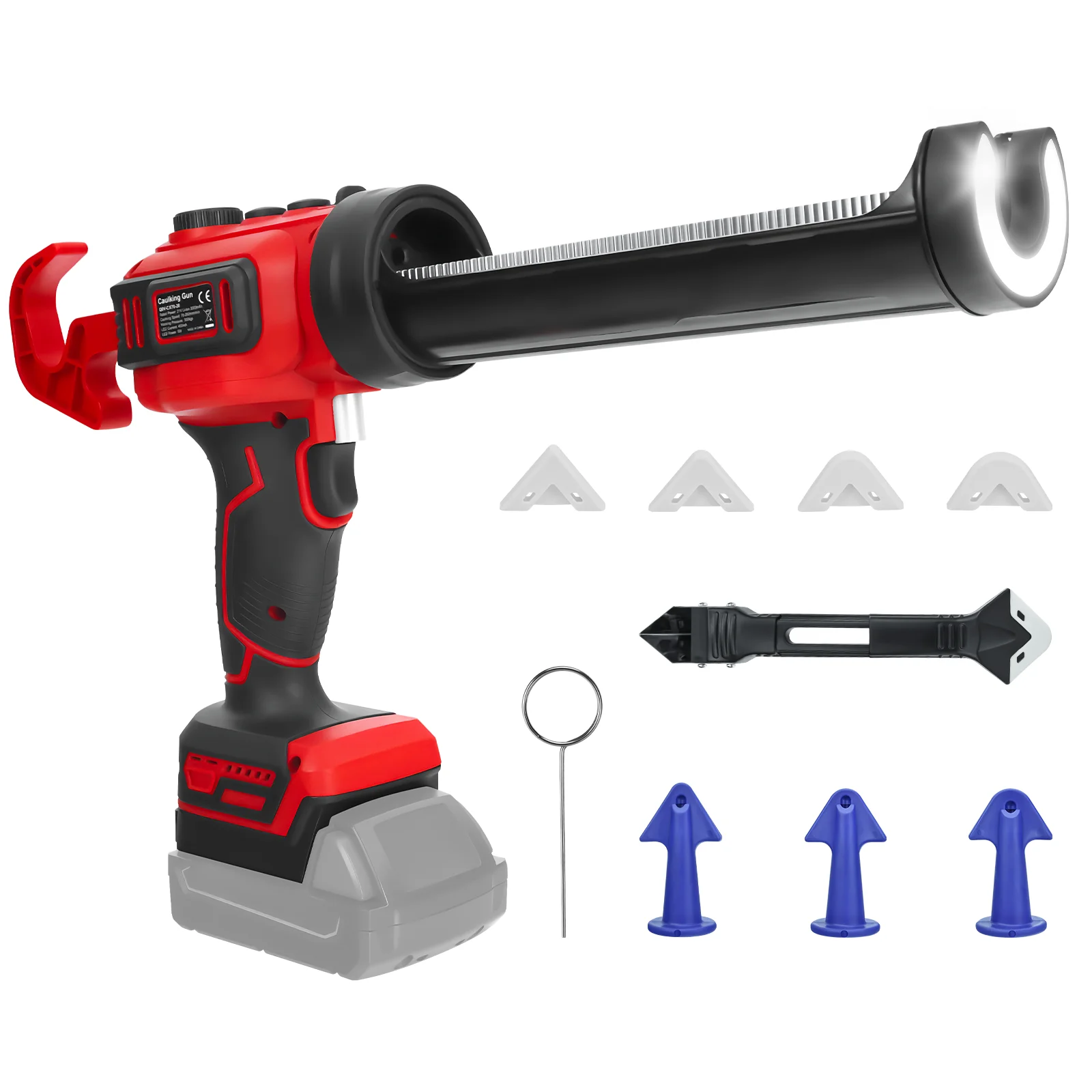 Cordless Caulking Gun Electric Silicone Gun Drip-Free Adhesive Sealant Gun Filling Sealing Power Tool for Milwaukee 18V Battery