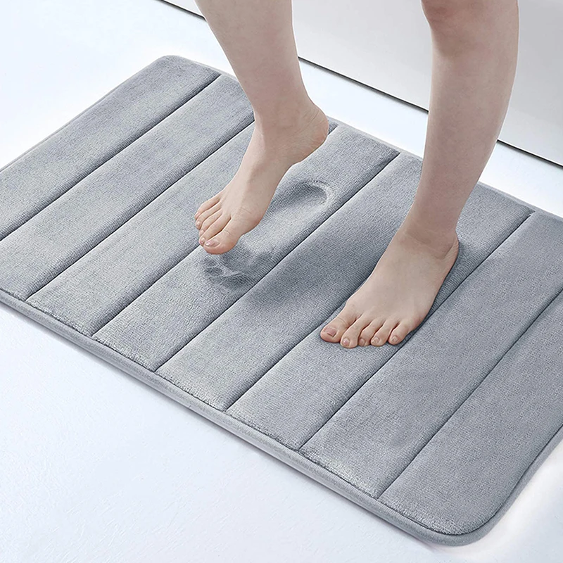 60x40cm Coral fleece Bathroom Anti-skid Mat Quick Water Absorption Mat Soft Bathroom Carpets Rugs Toilet Floor Mat Home Decor