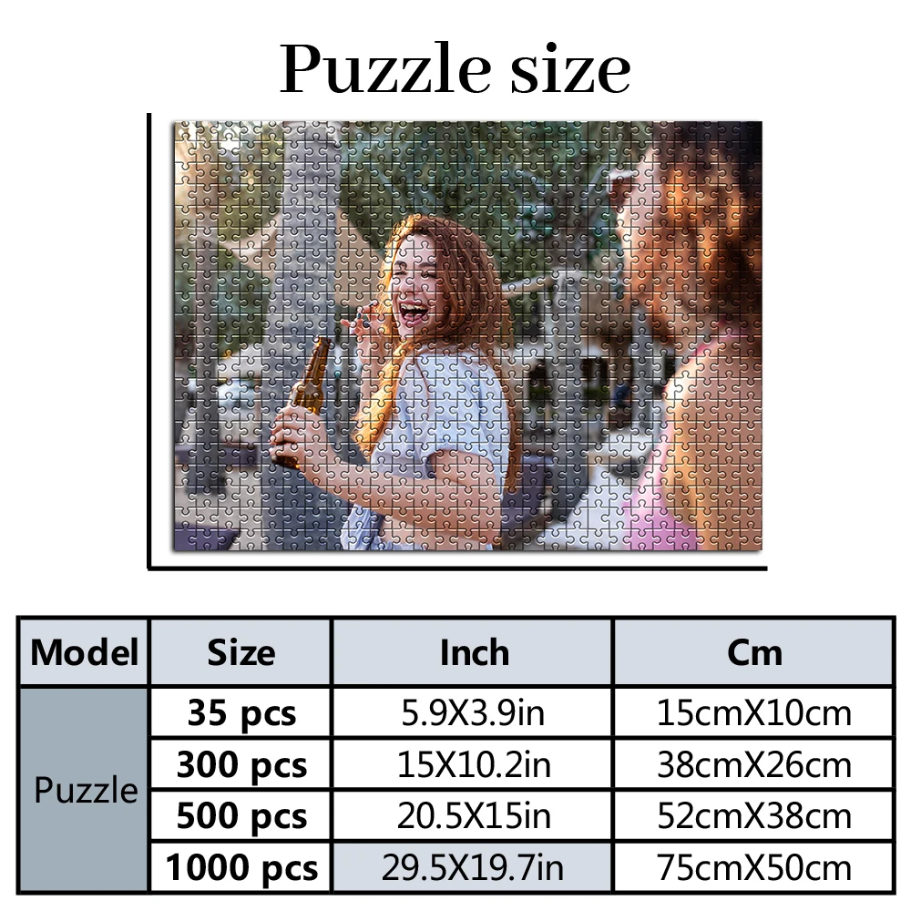35/300/500/1000pcs Personalized Custom Photo Puzzle photo DIY Toy Decoration Collectiable Gift Present Christmas Square Puzzle