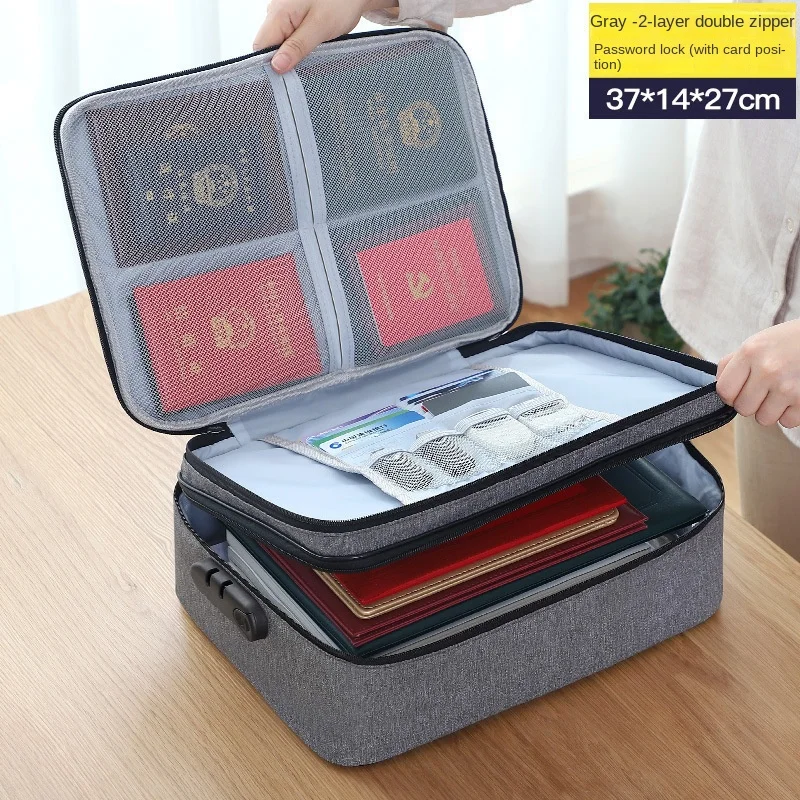 

Multi-function Travel Storage Bag Cationic Waterproof Organizing Zipper Bag Archives Passport Code Lock Storage Bag