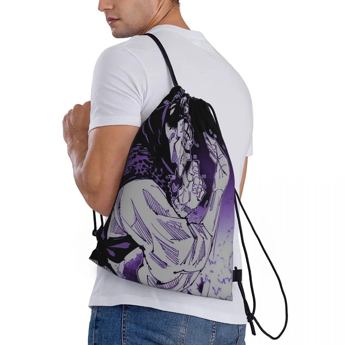 

Choso JJK Anime Jujutsu Kaisen Backpacks Fashion Drawstring Bundle Pocket Sports Bag Book Bags for Travel Students